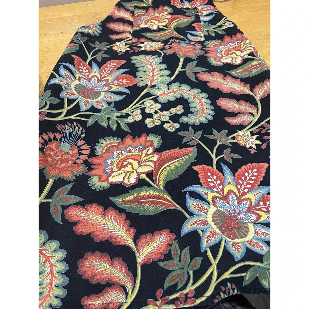 April‎ Cornell Black Floral Kitchen Chef Apron Towel Set French Country Cotton